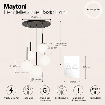 Светильник каскадный Maytoni MOD321PL-05B